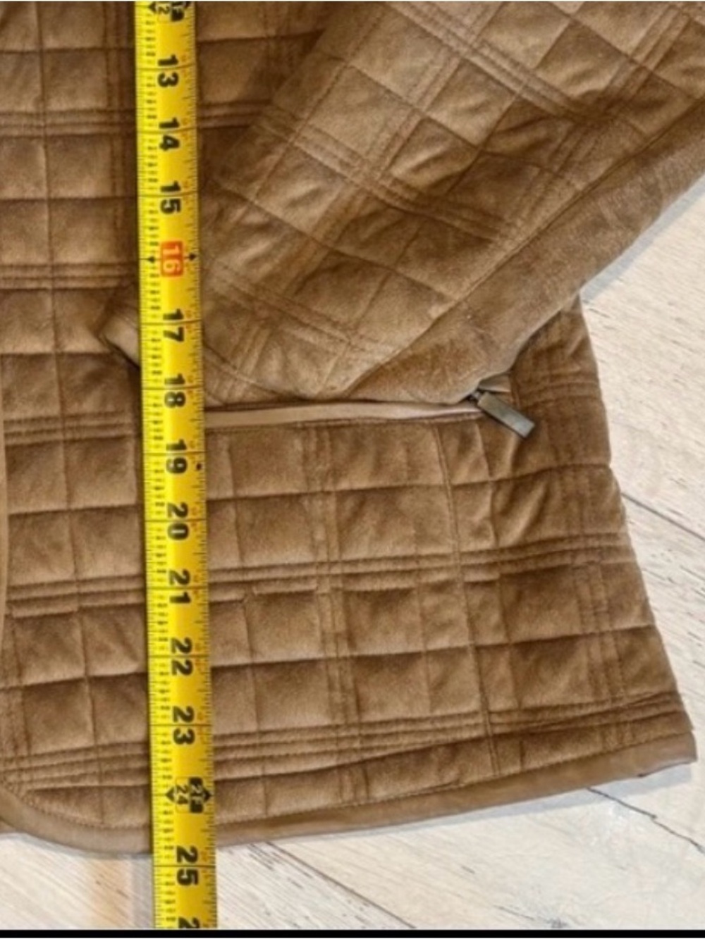 Tweeds Quilted Faux Suede Vintage Jacket M Tan Camel Equestrian Barn Coat Pocket - Picture 8 of 16